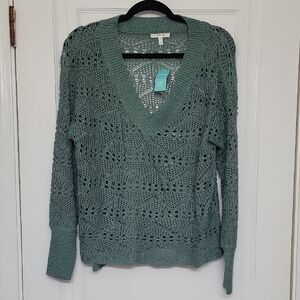 Maurices Sage Green V-Neck Sweater